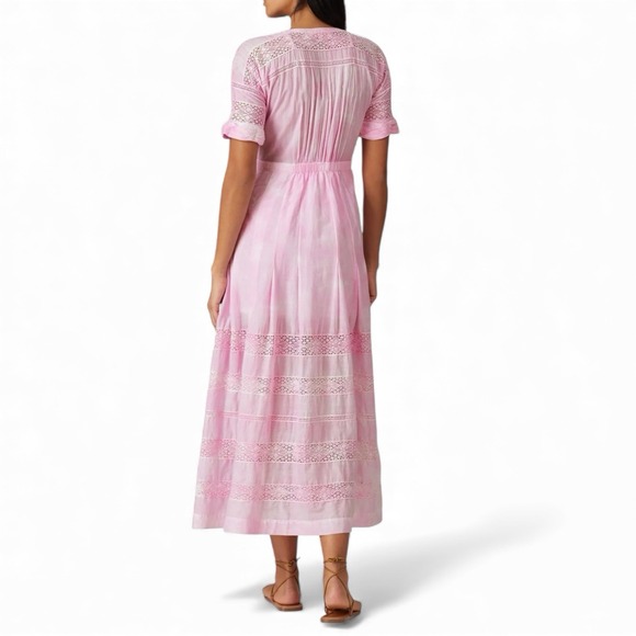 LoveShackFancy Dress Women's Small Edie Cotton Crochet Lace Maxi Boho New - Picture 2 of 16